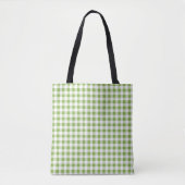 Tote Bag Vérification de gingham vert et blanc de verdure m (Devant)