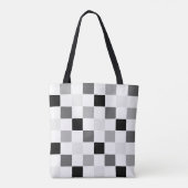 Tote Bag Vérification Monogramme Noir Gris Moderne Simple (Dos)