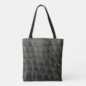 Tote Bag Véritable alligator noir texture cuir, gros plan  (Dos)