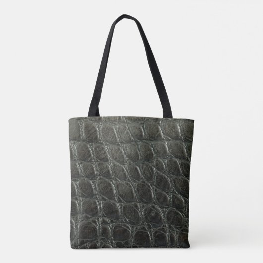 Tote Bag Véritable alligator noir texture cuir, gros plan (Dos)