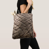 Tote Bag Véritable Texture De Peau D'Éléphant, Rincée. (De près)