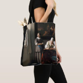 Tote Bag Vermeer - Lady Écrire une lettre avec sa bonne (De près)