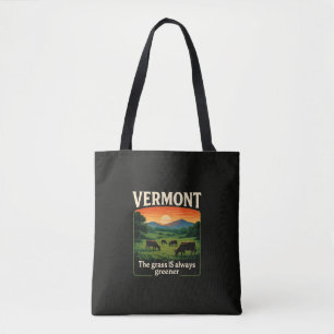 Tote Bag Vermont L'herbe est toujours plus verte Drôle Sarc