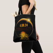 Tote Bag Vermont Total Solar Eclipse Avril 8 2024 USA Carte (De près)