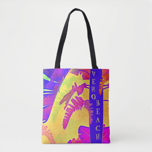 Tote Bag Vero Beach Floride Bright Tropical Palm Fronds (Devant)