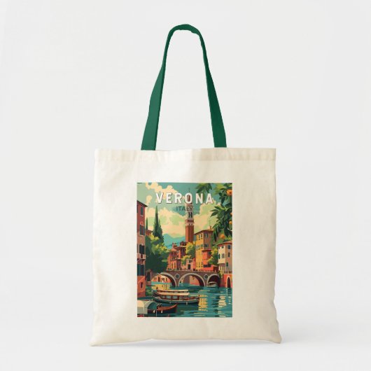 Tote Bag Vérone Italie Travel Art Vintage (Devant)