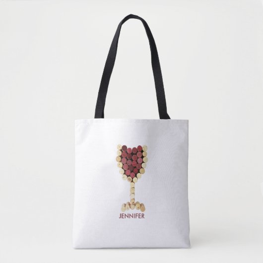 Tote Bag Verre à vin Corks Personnalisé (Devant)