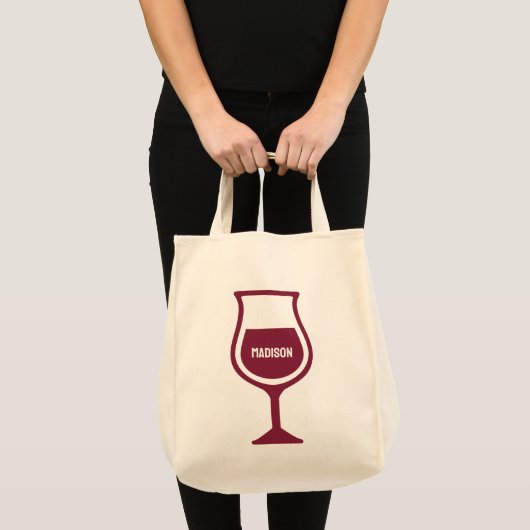 Tote Bag Verre à vin de nom personnalisé (Devant (produit))