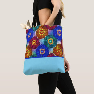 Tote Bag Verre Cathédrale Abstrait Rouge Vert Bleu Orange