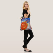 Tote Bag Verre d'Art Cosmos - Van Gogh Orange Sun (Sur le modèle)