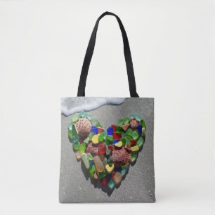 Tote Bag Verre de mer, poterie de plage, sable, vague,