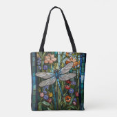 Tote Bag Verre en tache Dragonfly art peinture botanique bo (Dos)