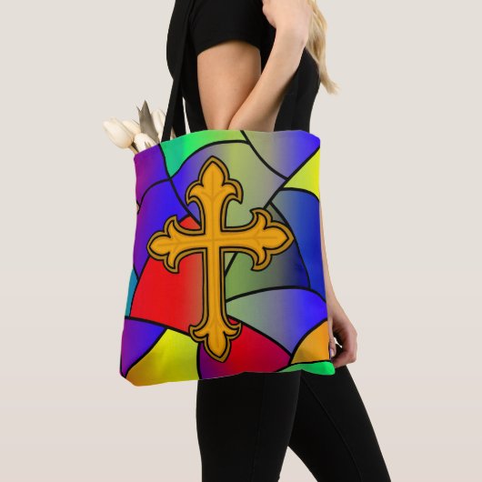 Tote Bag Verre tendu et croix religieuse (De près)