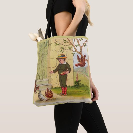 Tote Bag vers 1900 Alimentation de l'impression Poulets (De près)