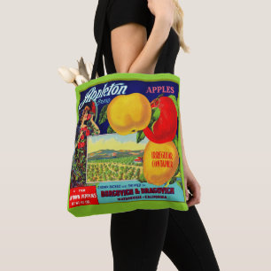 Tote Bag vers 1900 Appleton Apples crate étiquette print