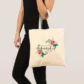 Tote Bag verset biblique fleurs d'aquarelle chrétienne bell (Devant (produit))