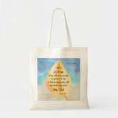 Tote Bag verset biblique Romains Jaune Bleu (Devant)
