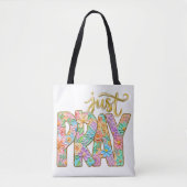 Tote Bag verset chrétien inspirant, prier simplement (Devant)