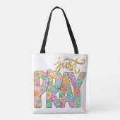 Tote Bag verset chrétien inspirant, prier simplement (Dos)