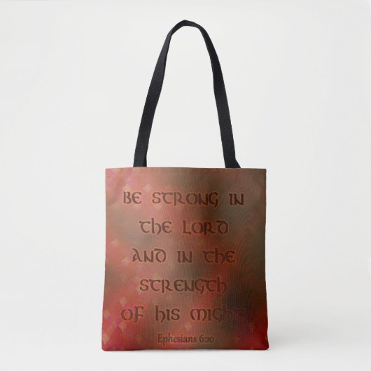 Tote Bag Verset de la Bible Rouge et Or (Devant)