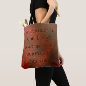 Tote Bag Verset de la Bible Rouge et Or (De près)