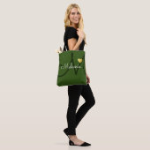 Tote Bag vert amour monogramme (Sur le modèle)