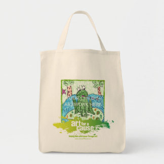 Tote Bag Vert "art pour une cause" Fourre-tout $15,95