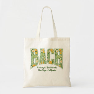 Tote Bag Vert BACH Rétro Floral Demoiselle d'Honneur