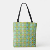 Tote Bag Vert Bleu Géométrique Unique (Dos)