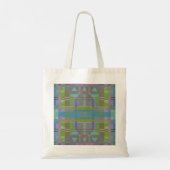 Tote Bag Vert bleu violet géométrique (Dos)