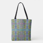 Tote Bag Vert bleu violet géométrique (Dos)