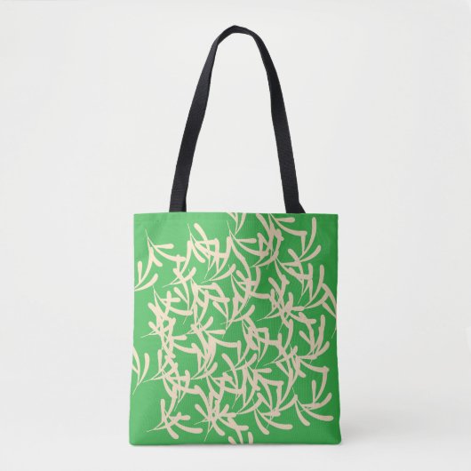 Tote Bag Vert brillant Décoratif Orné  (Devant)