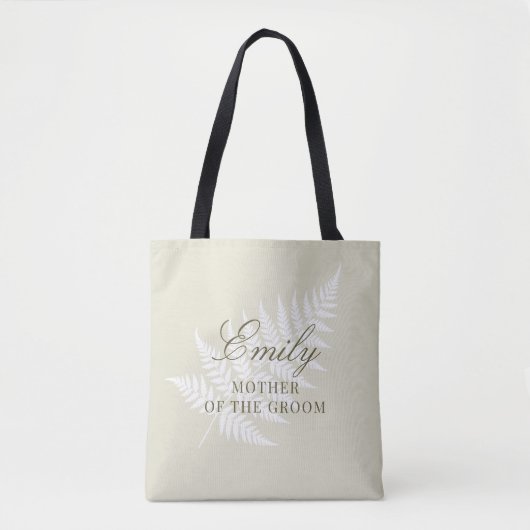 Tote Bag Vert clair Fern White Mère du marié (Devant)