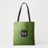Tote Bag Vert clair verdure paillettes scintillent Monogram (Devant)