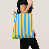 Tote Bag Vert crème rayé (De près)