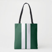 Tote Bag Vert de course britannique classique 🏁  Bandes de (Devant)
