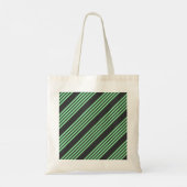 Tote Bag Vert et charbon de bois cinq bandes motif (Dos)