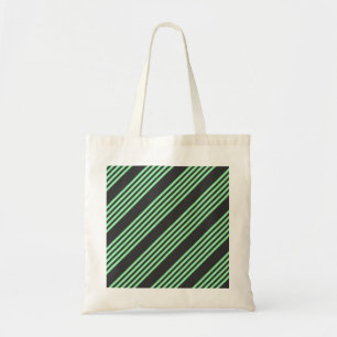 Tote Bag Vert et charbon de bois cinq bandes motif