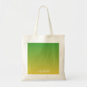 Tote Bag Vert et jaune foncé personnalisé (Devant)
