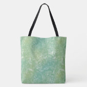 Tote Bag Vert et Marbre blanc wirl Abstrait (Dos)