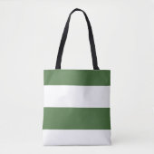 Tote Bag Vert foncé et blanc Simple Extra Wide Stripes (Devant)