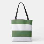 Tote Bag Vert foncé et blanc Simple Extra Wide Stripes (Dos)