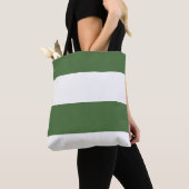 Tote Bag Vert foncé et blanc Simple Extra Wide Stripes (De près)