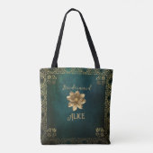 Tote Bag Vert foncé vintage (Dos)