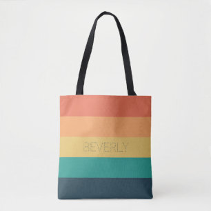 Tote Bag Vert Jaune Orange, 5 Couleurs, Nom Personnalisé T