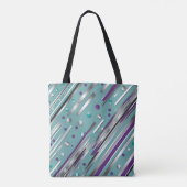Tote Bag Vert menthe et rayure à pois violets (Dos)