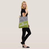 Tote Bag Vert noir blanc Ajouter son propre texte personnal (Sur le modèle)
