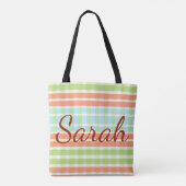 Tote Bag Vert Orange Et Bleu (Dos)