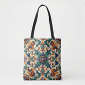 Tote Bag Vert orange violet portugais Azulejos Carreaux Art (Devant)