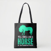 Tote Bag Vert Oui Je Sens Comme Un Cheval (Devant)